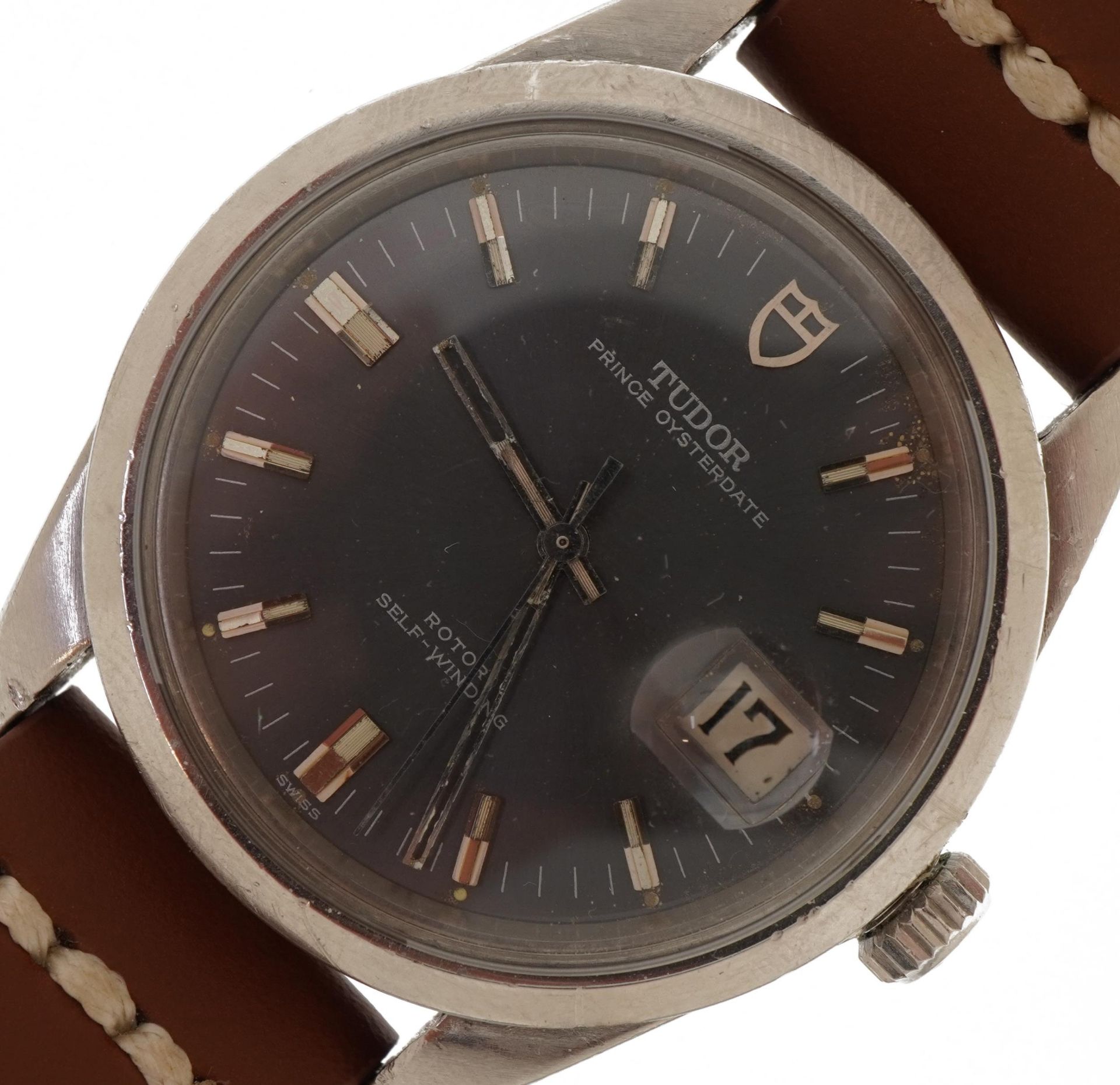 Tudor, gentlemen's Prince Oysterdate automatic 'Jumbo' wristwatch with box and date aperture