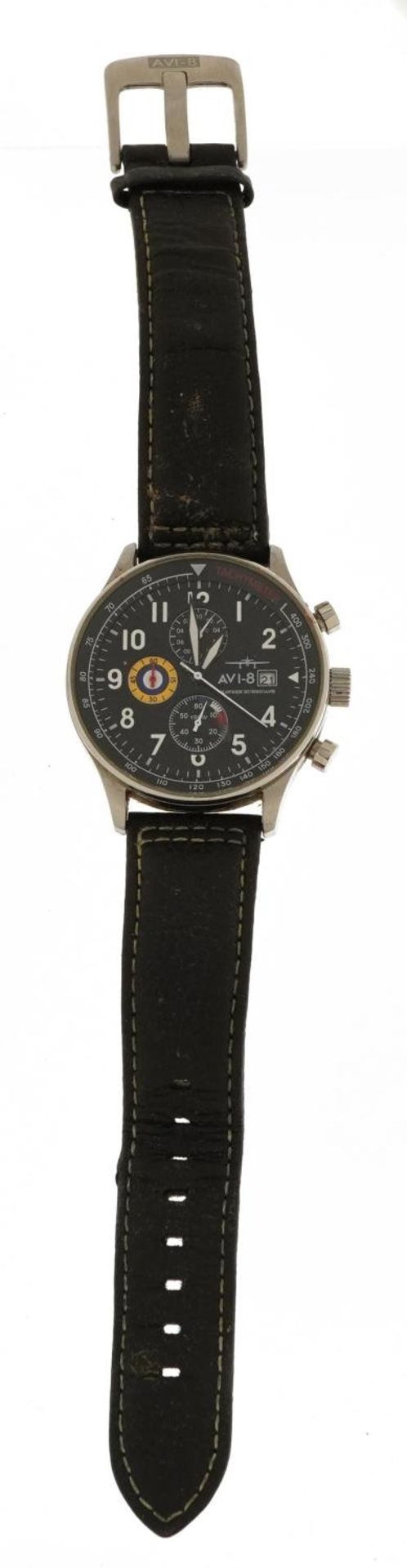 Gentlemen's A V I-8 Hawker Hurricane RAF interest wristwatch with date aperture, the case 43mm in - Image 2 of 4