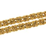 Italian 14k gold graduated necklace, 43.5cm in length, 14.7g : For further information on this lot