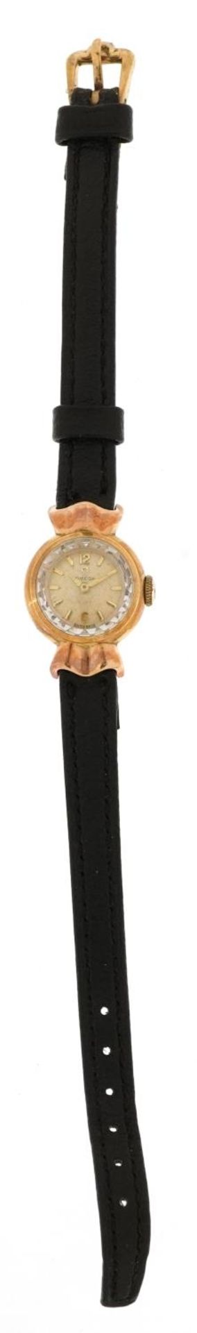 Omega, ladies 9ct gold wristwatch, the case numbered 14849, the case 17mm in diameter, total 11.2g : - Image 2 of 6