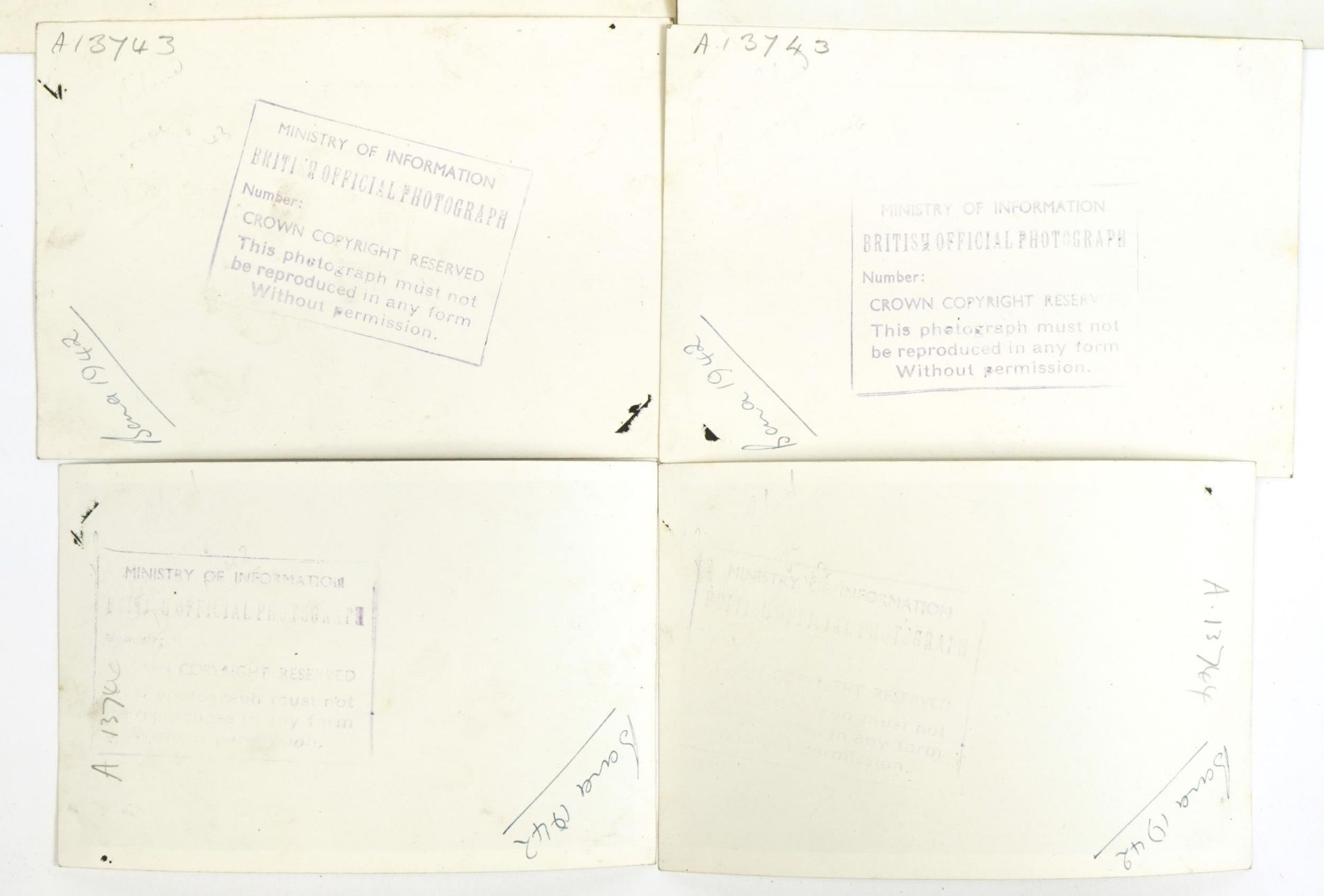 Six British military World War II naval photographs of ship explosions, each with Ministry of - Bild 6 aus 6