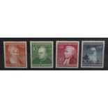 Four German 1949 Humanitarian Relief Fund mint stamps : For further information on this lot please