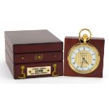 Joseph Sewill, gentlemen's oversized skeleton chronometer pocket watch housed in a mahogany