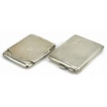 Two George V silver match cases with engine turned decoration, Chester 1930 and Birmingham 1930, the