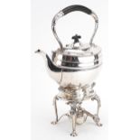 Goldsmiths & Silversmiths Company Ltd, George V silver teapot with ebonised handle on stand with