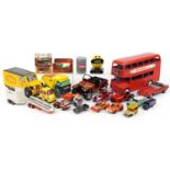 Vintage and later vehicles, some diecast, including Tonka, Polistil, Lledo and Matchbox : For