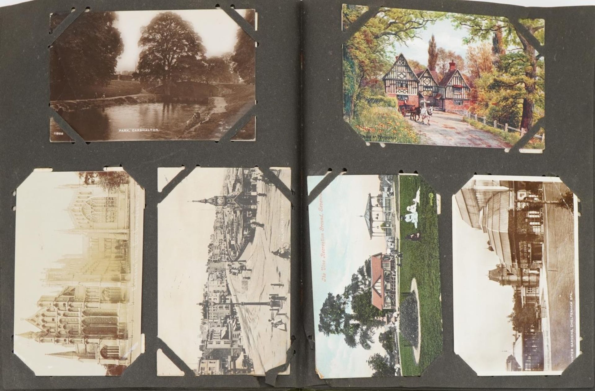 Collection of topographical postcards arranged in two albums, some real photographic, including - Image 5 of 10