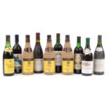 Ten bottles of red wine including three bottles of Rioja Siglo red Spanish wine and 1986 Cuvee de la