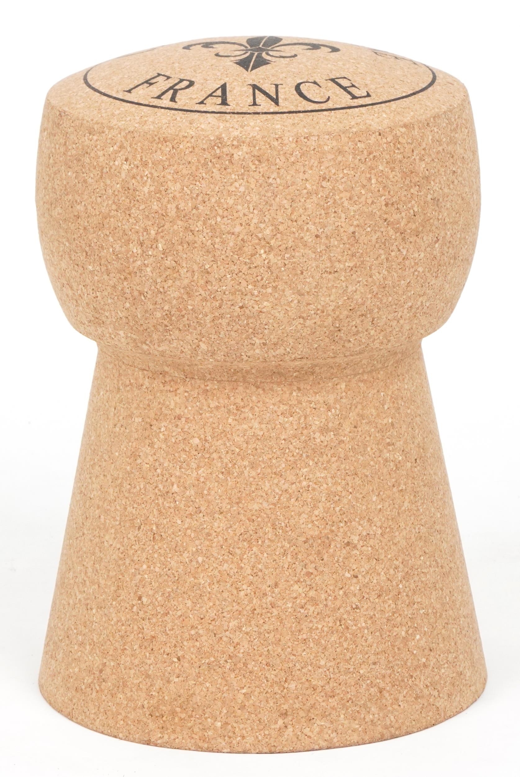 Large novelty Champagne cork design stool, 48cm high : For further information on this lot please