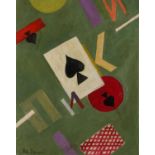 Iwan Puni (Jean Pougny) - Spades, Ace, Russian Supremacist oil on board, Solomon Shuster Collection,