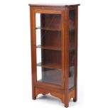 Walnut display case with three shelves, 109.5cm H x 50.5cm W x 24.5cm D : For further information on