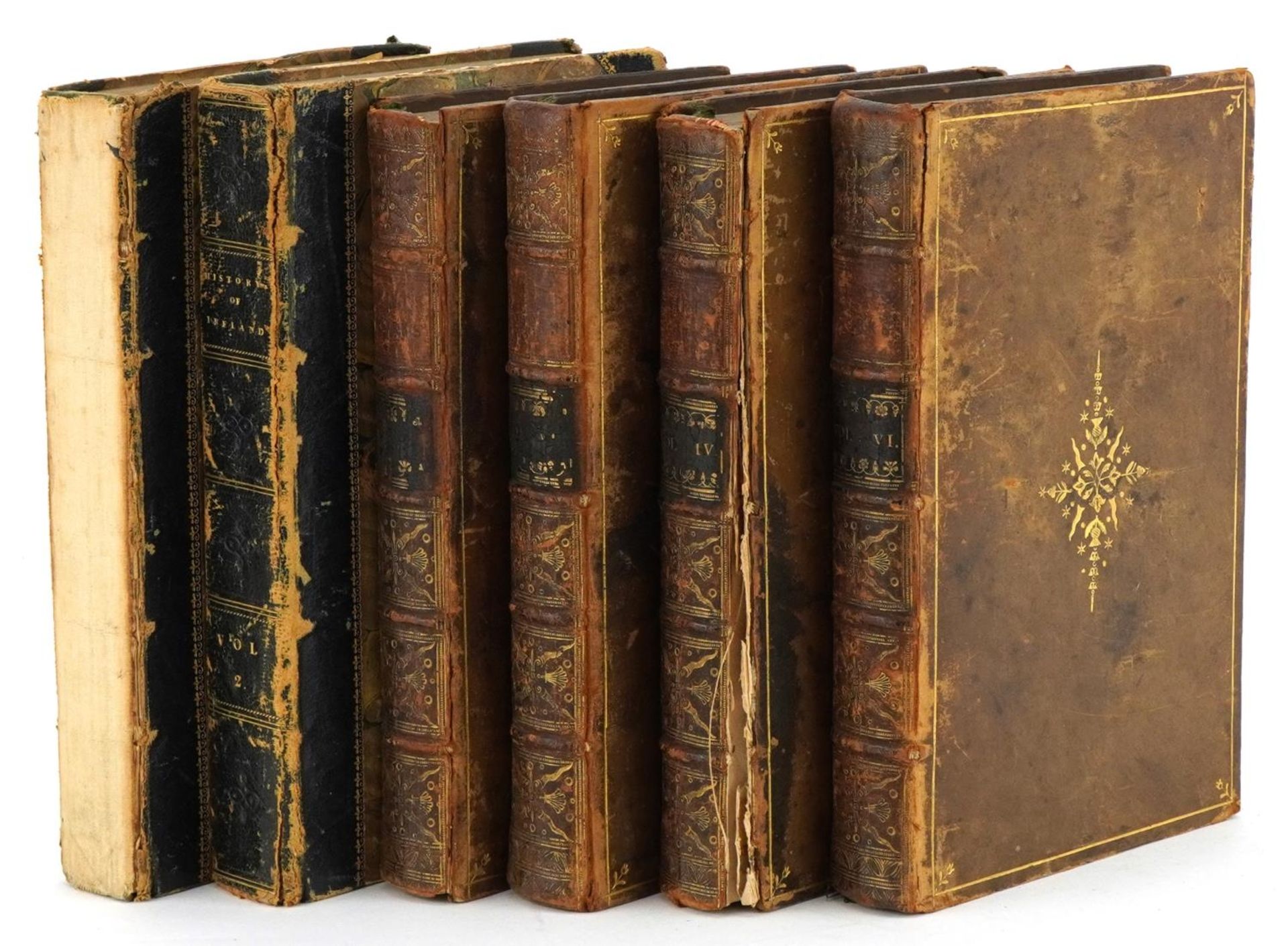 Six 18th century and later hardback books relating to Ireland including A New and Impartial