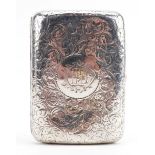 Deakin & Francis Ltd, Victorian silver card case engraved with foliage, Birmingham 1900, 8.5cm wide,