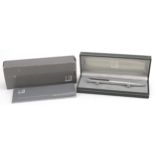 Dunhill white metal rollerball pen with fitted case, booklet and box : For further information on