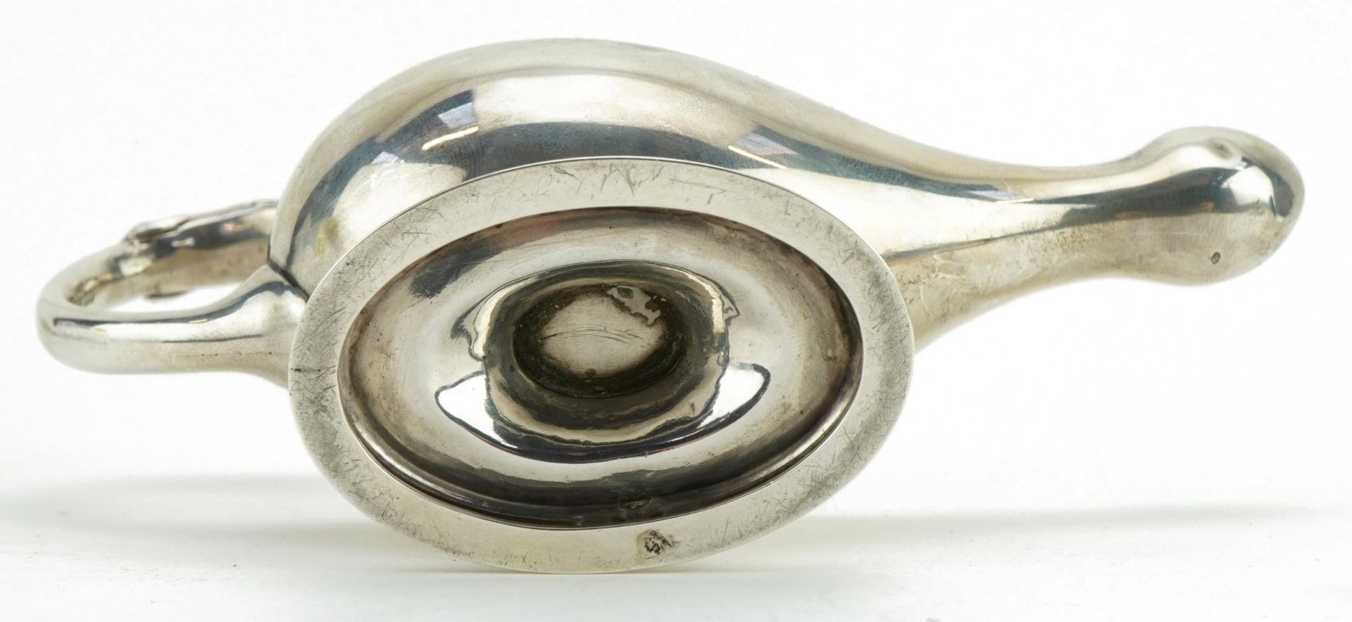 Victorian silver genie oil lamp with phoenix head handle, Birmingham 1894, 15cm in length, 113. - Image 3 of 4