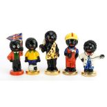 Five Carltonware limited edition Golly figures with certificates comprising The Builder, Patriot,