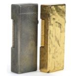 Two Dunhill pocket lighters including a gold plated example : For further information on this lot