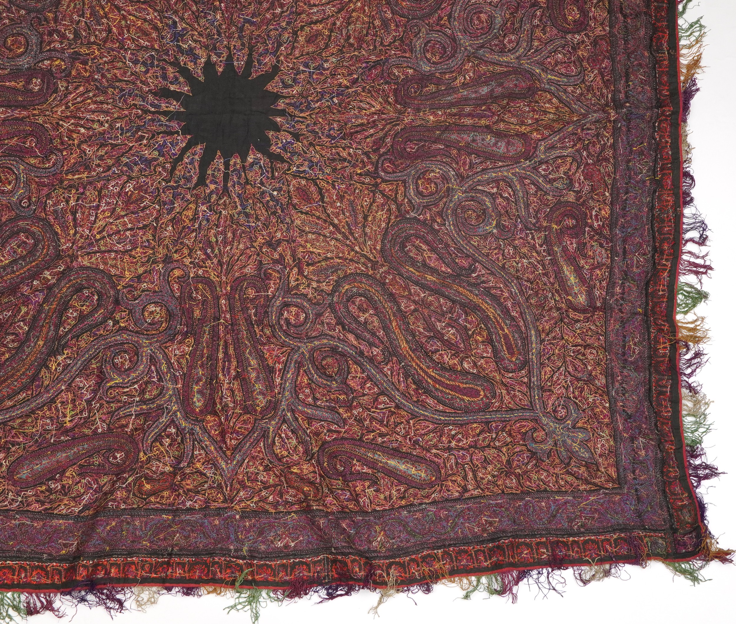 19th century Indian Kashmir/cashmere textile or shawl, 170cm x 170cm : For further information on - Image 12 of 12