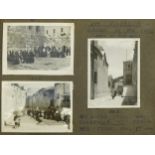 Early 20th century black and white photographs of Jerusalem housed in an olivewood album including