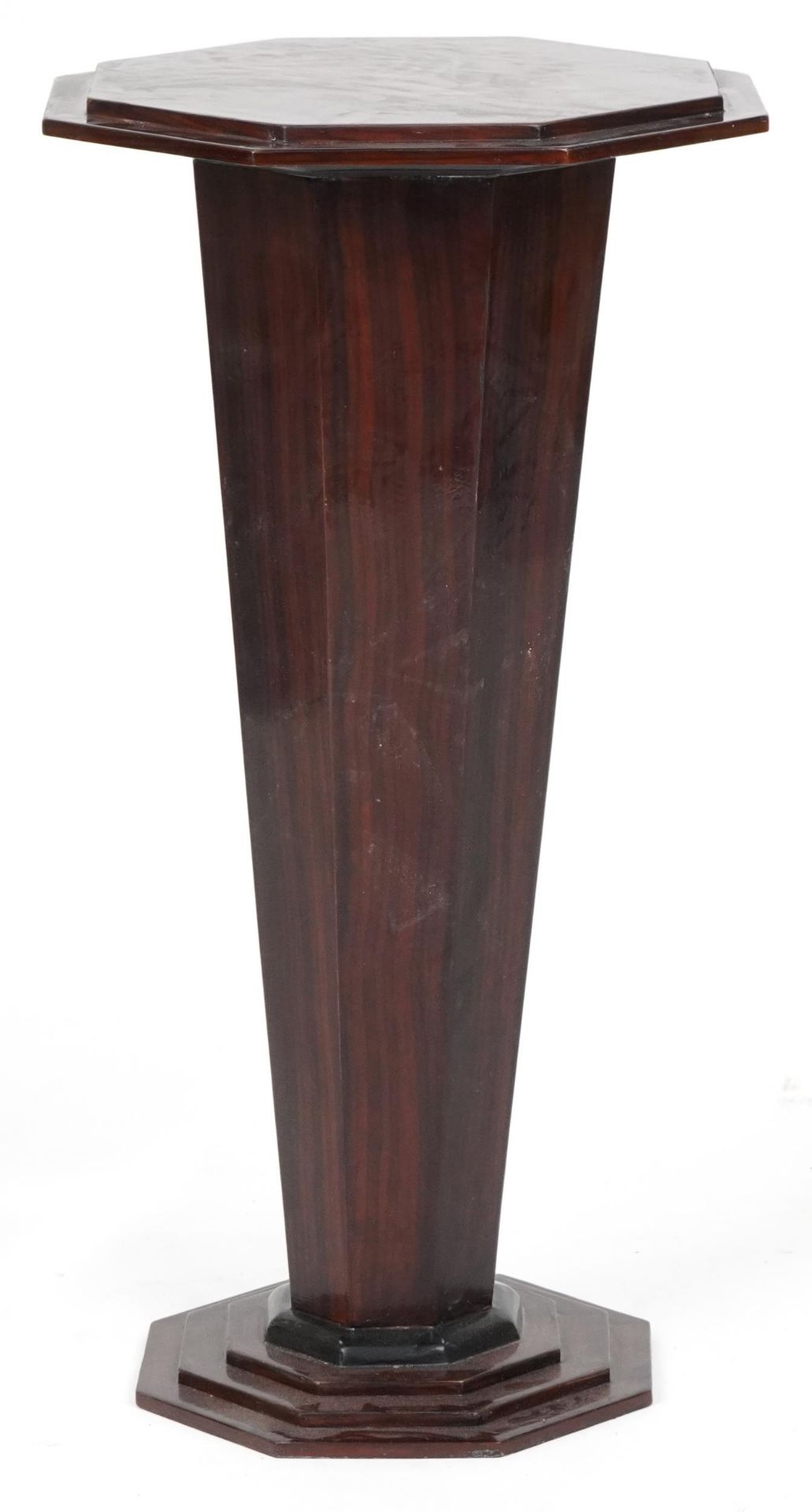 Art Deco style rosewood effect octagonal plant stand, 75cm H x 40cm W x 40cm D : For further