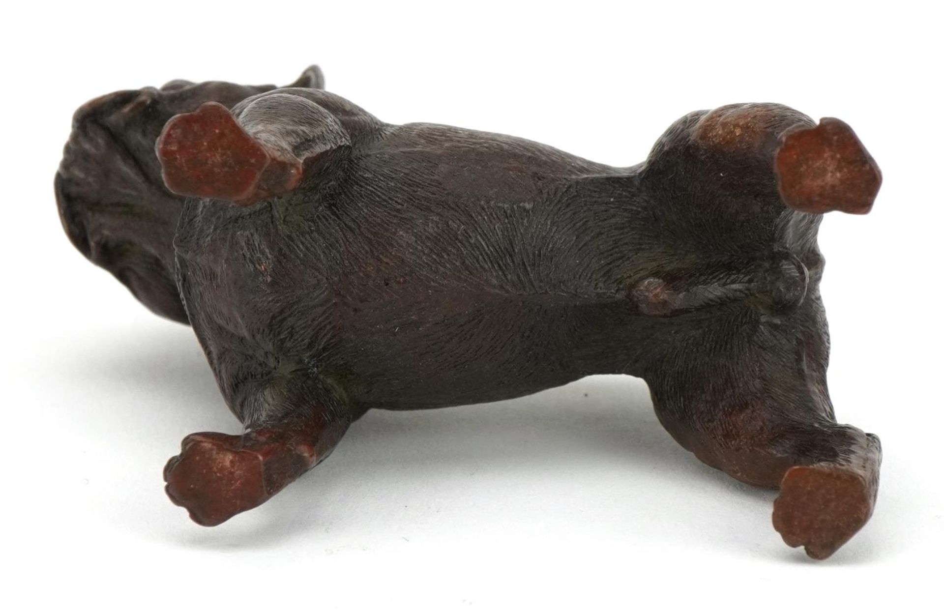 Patinated bronze standing French Bulldog, 8cm in length : For further information on this lot please - Image 3 of 3