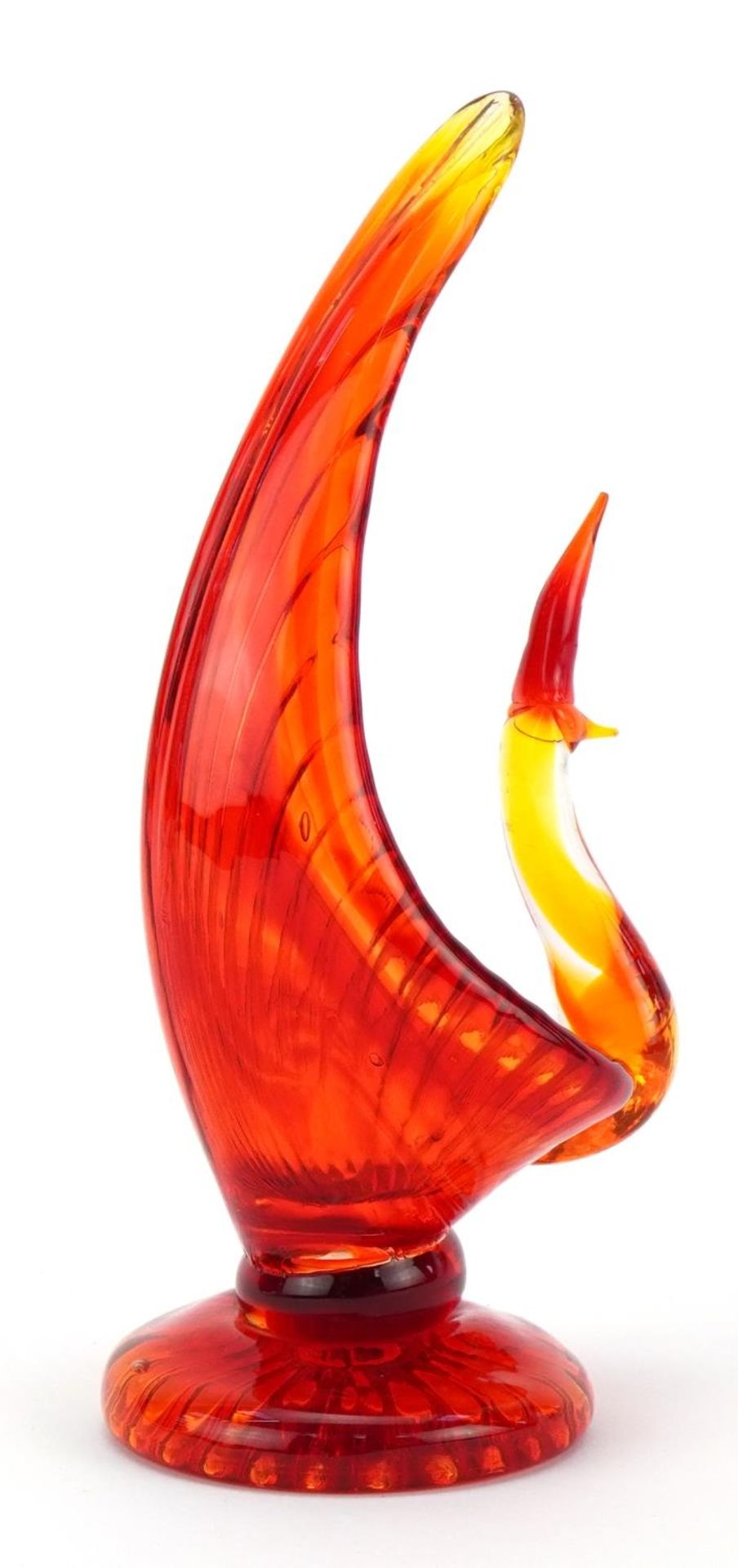 Murano glass sculpture in the form of a stylised peacock, 21cm high : For further information on - Image 2 of 3