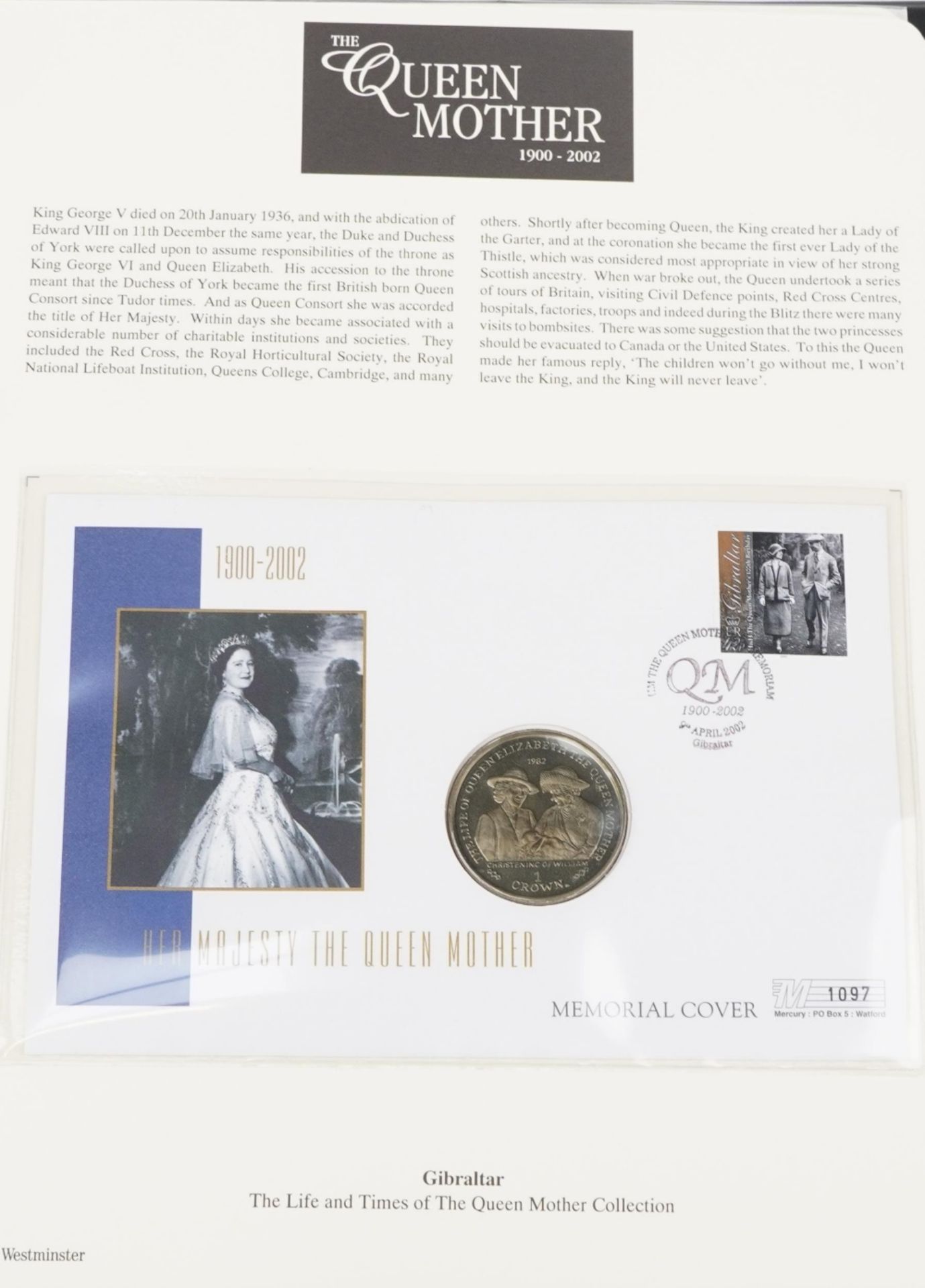 Commemorative coin covers arranged in two albums including The Life and Times of The Queen Mother - Bild 5 aus 11