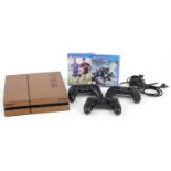 Sony PlayStation 4 games console with three controllers and two games comprising FIFA 15 and Destiny