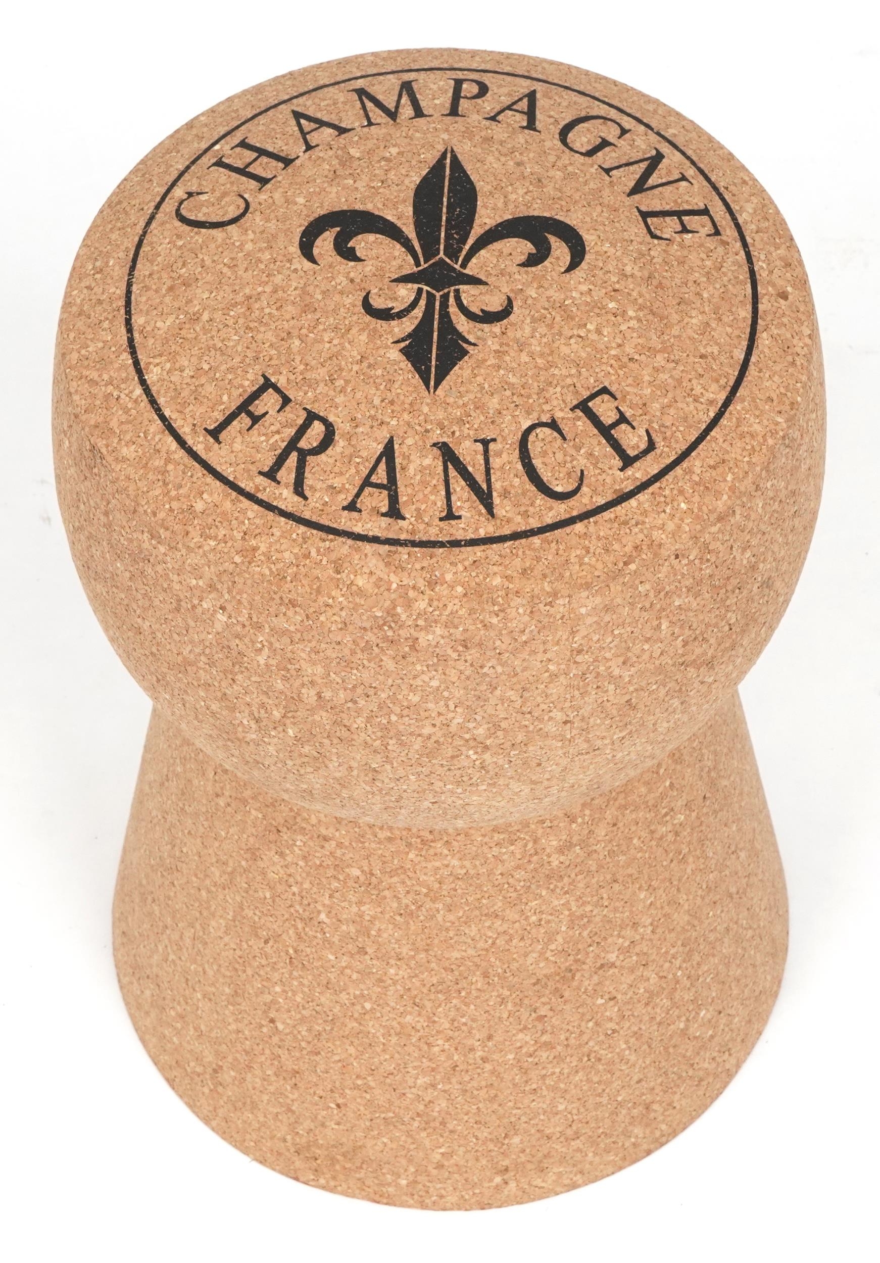 Large novelty Champagne cork design stool, 48cm high : For further information on this lot please - Image 2 of 3