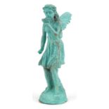 Painted cast iron fairy figure, 50cm high : For further information on this lot please visit
