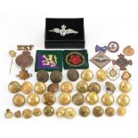 Military and police interest collectables including Fleet Air Arm sweet heart badge, RAF marcasite