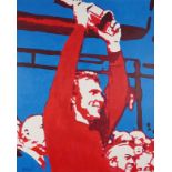 Bobby Moore, 1966 World Cup Final, oil on canvas, unframed, 101.5cm x 76.5cm : For further