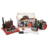 Vintage Mamod steam engine and steam roller with box : For further information on this lot please