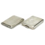 Two George V rectangular silver match cases, Birmingham 1926 and Chester 1929, 6cm in length, 69.