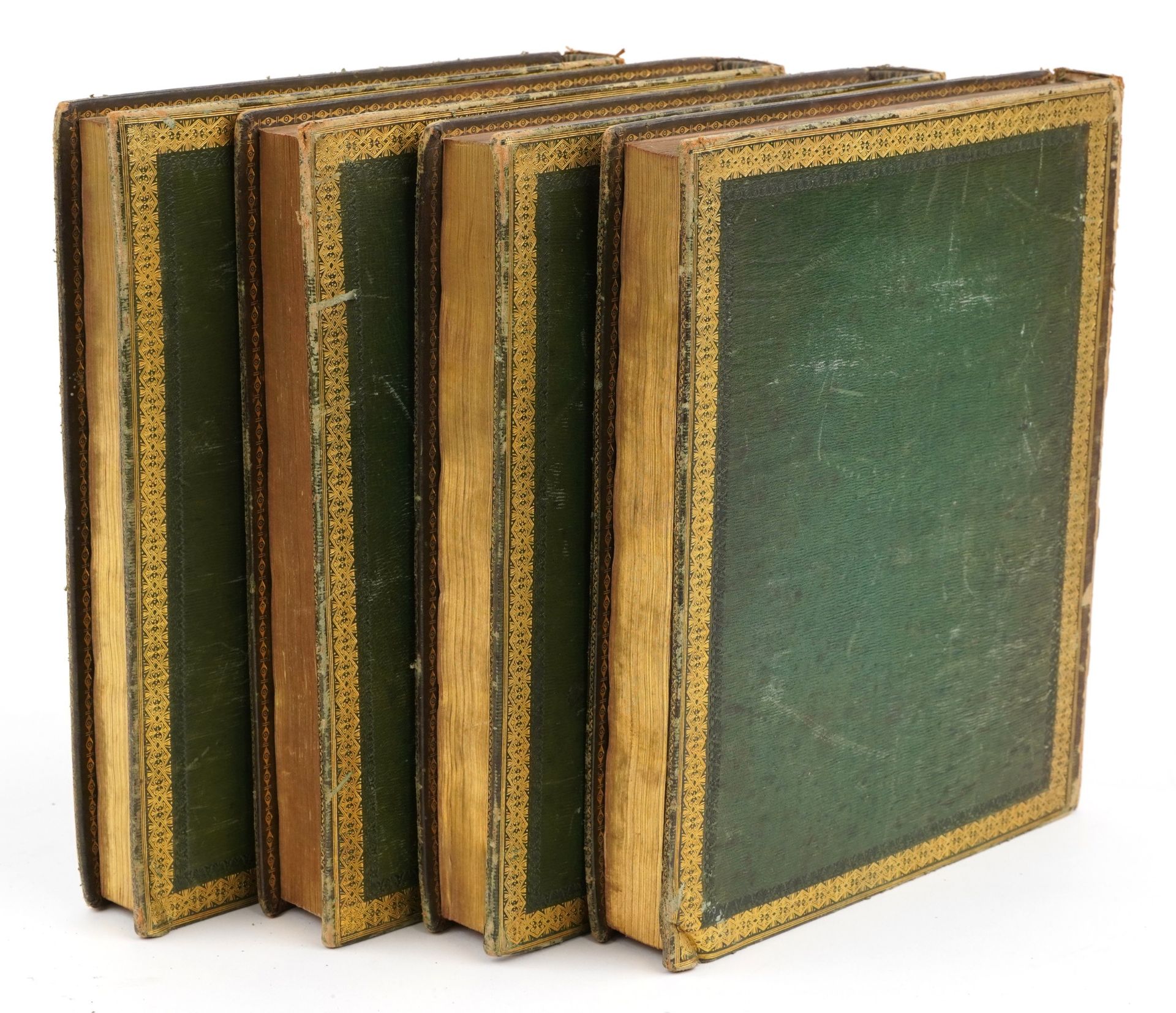 Set of four leather bound 18th century hardback books comprising The Antiques of England and Wales - Image 3 of 3