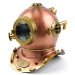 Karl Heinke design copper and brass diver's style helmet : For further information on this lot
