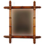 Aesthetic faux bamboo wall mirror, 50cm x 43cm : For further information on this lot please visit