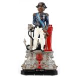 Victorian painted cast iron Lord Nelson wall plaque, 71.5cm high : For further information on this