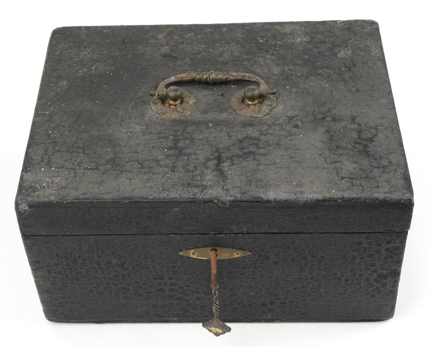 Late Georgian hatbox with brass carrying handle and J & W Lowndes Haymarket paper label, 19cm H x - Image 2 of 4