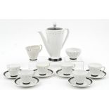 Burleigh Ware Art Deco six place coffee service, the coffee pot 23cm high : For further