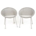 Pair of Lloyd Loom satellite chairs, 66cm high : For further information on this lot please visit