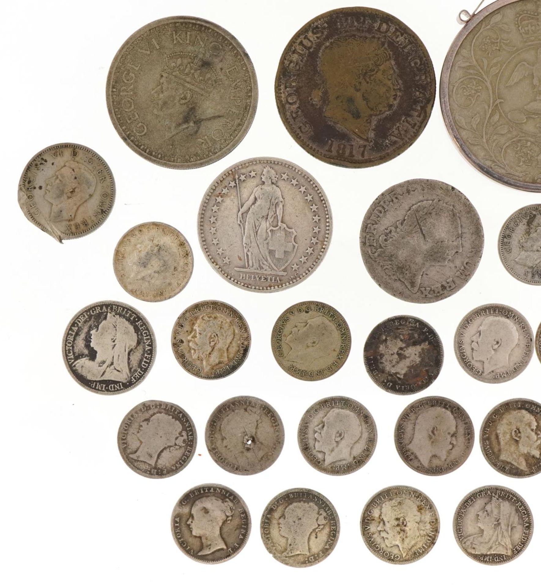 Antique and later British and world coinage, some silver, including 1977 commemorative crown with - Image 5 of 6