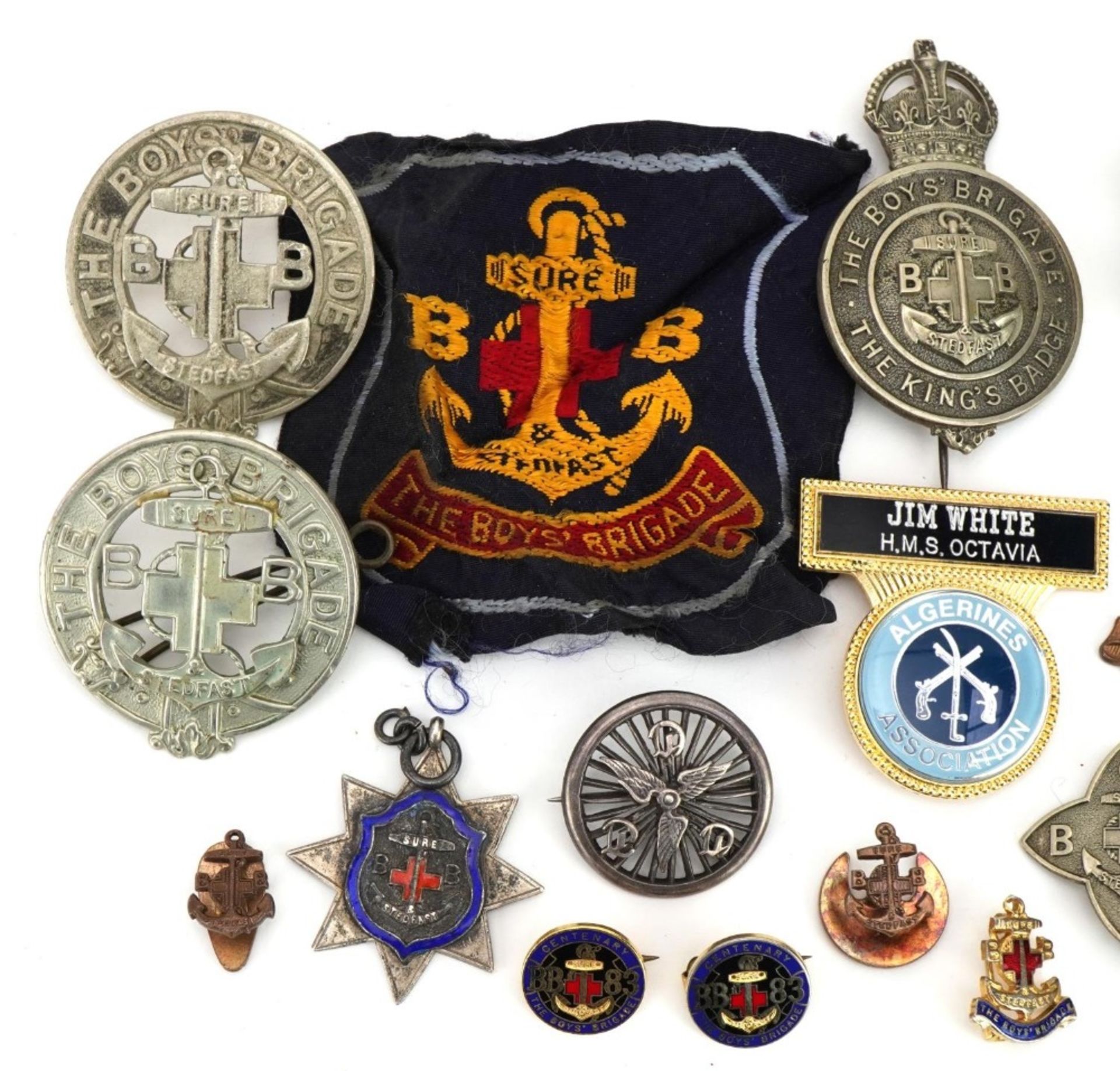 Predominantly Boy's Brigade memorabilia including a silver and enamel jewel, badges and a cycling - Image 2 of 4
