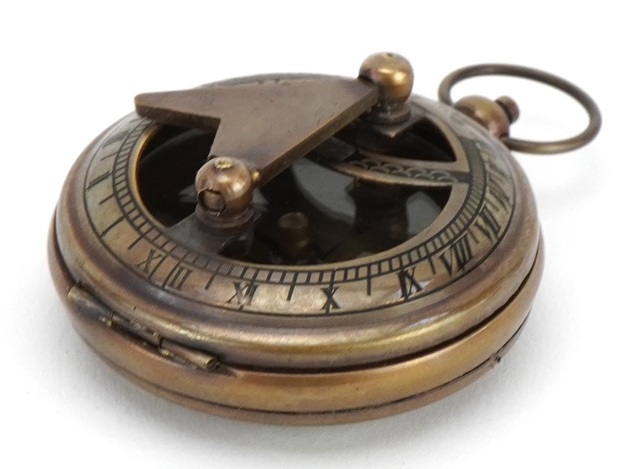 Four compasses including one with case and a maritime interest example, the largest 7.5cm in - Image 6 of 9