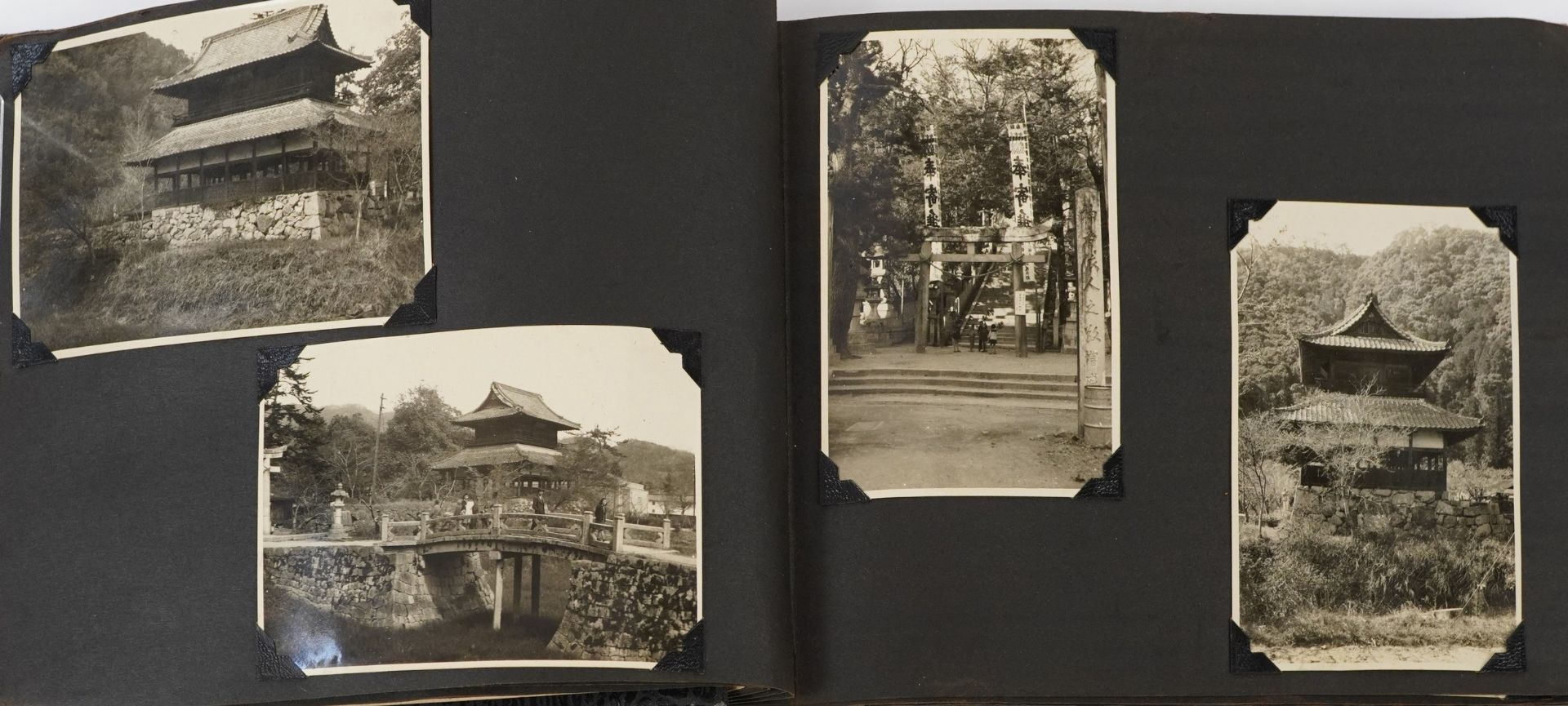 Early 20th century black and white photographs of Asia arranged in an album, probably China, - Image 6 of 24