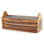 Hardwood Harrods design planter with metal liner, 15cm H x 35cm W x 11.5cm D : For further