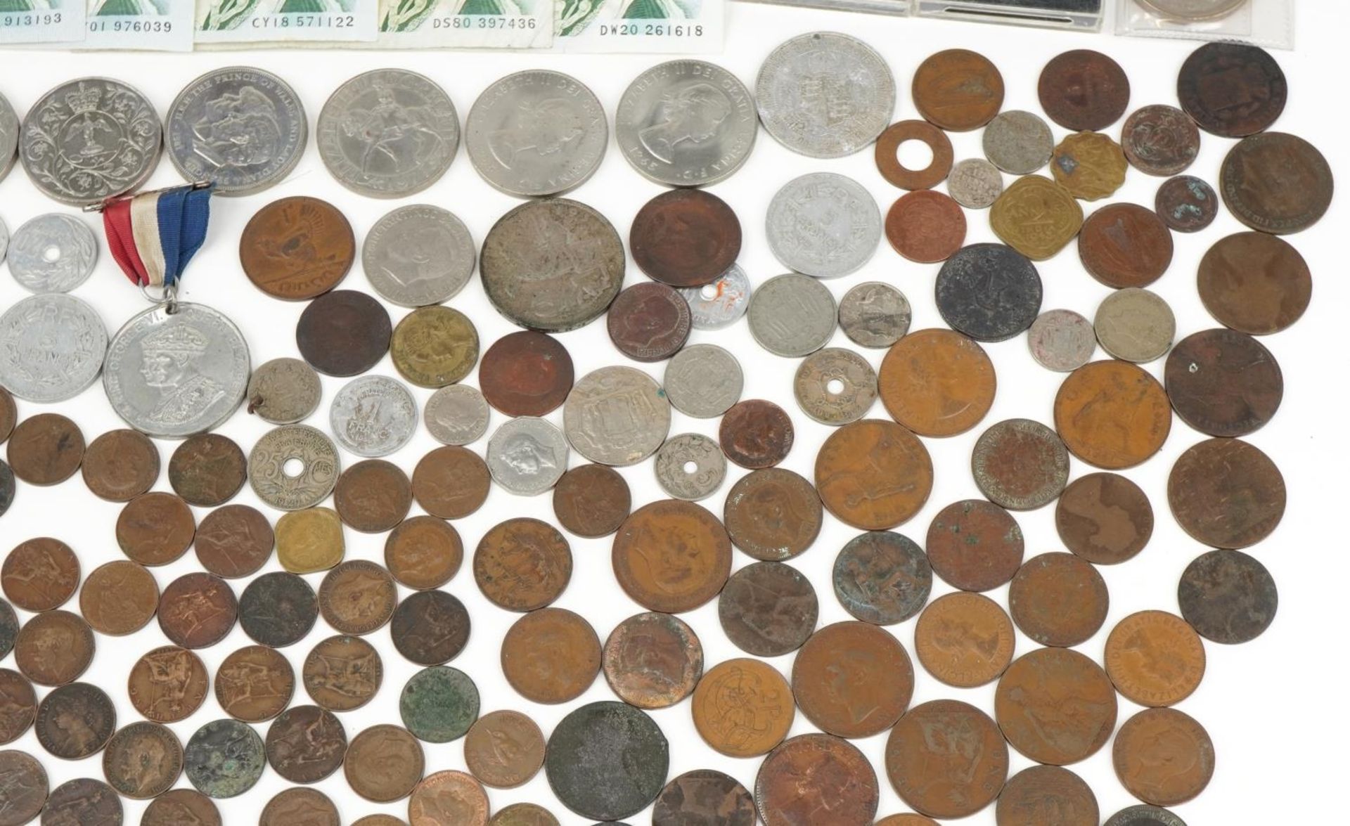 Antique and later British and world coinage and banknotes, some silver, including 1935 Rocking Horse - Image 5 of 7