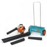 Stihl petrol leaf blower model SH86/C and a Gardena trolley : For further information on this lot