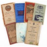 Six vintage folding maps including Stanford's Map of The River Thames, The Ten Mile Road Map of