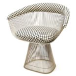 Warren Platner for Knoll, vintage Knoll Platner side chair with geometric upholstered back and seat,